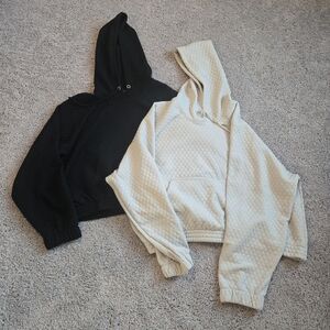 New Look Black and Cream Quilted Hoodies Size 2x & 3x